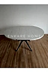 Oliva Yuvarlak Açılabilir Masa 100x100 - 100x140 | Mutfak Ve Salon Masası MDF