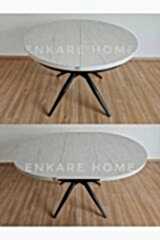 Oliva Yuvarlak Açılabilir Masa 100x100 - 100x140 | Mutfak Ve Salon Masası MDF