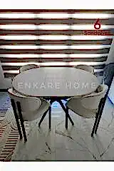 Oliva Masa Badem Sandalye Takımı - Açılabilir Yuvarlak Mdf Masa + 6 Sandalye | Mutfak 100x100