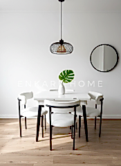 Beyaz Küçük Mdf Masa, Elisa Sandalye Takımı, Açılabilir Masa, 4 Kişilik Yemek Masası, 68x90