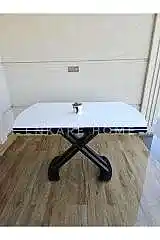 X Ayaklı Beyaz Masa, Mdf Açılabilir Salon ve Mutfak Masası 80x130-190