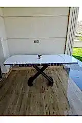 X Ayaklı Beyaz Masa, Mdf Açılabilir Salon ve Mutfak Masası 80x130-190