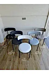 X Ayaklı Gloss Masa & Sera Sandalye Takımı | Açılır Mdf Masa + 4 Sandalye | 80x130-190 |Mutfak Salon