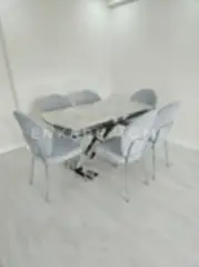 X Ayaklı Gloss Masa & Midye Sandalye | 6 Sandalye 1 Masa | Mutfak&Salon | 80x130-190 cm