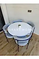 Enkare Elisa Yuvarlak Masa Sandalye Takımı, 4 Kişilik Mdf Yuvarlak Beyaz Mutfak Masası, 4 Adet Gri Sandalye 90*90