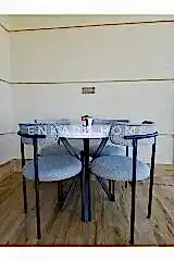 Enkare Elisa Yuvarlak Masa Sandalye Takımı, 4 Kişilik Mdf Yuvarlak Beyaz Mutfak Masası, 4 Adet Gri Sandalye 90*90