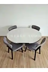 Oliva Masa Papatya Sandalye, Yuvarlak Açılabilir Mdf Masa, Mutfak, Salon Masası | 100x100