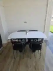 X Ayaklı Gloss Masa & Elisa Sandalye - Siyah Kumaş | 80x130-190 cm | Çift Kanat Açılır | Mutfak Salon