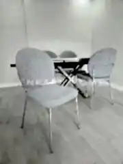 X Ayaklı Gloss Masa & Midye Sandalye Takımı - 80x130-190 | Çift Kanat Açılır | Salon ve Mutfak Masası