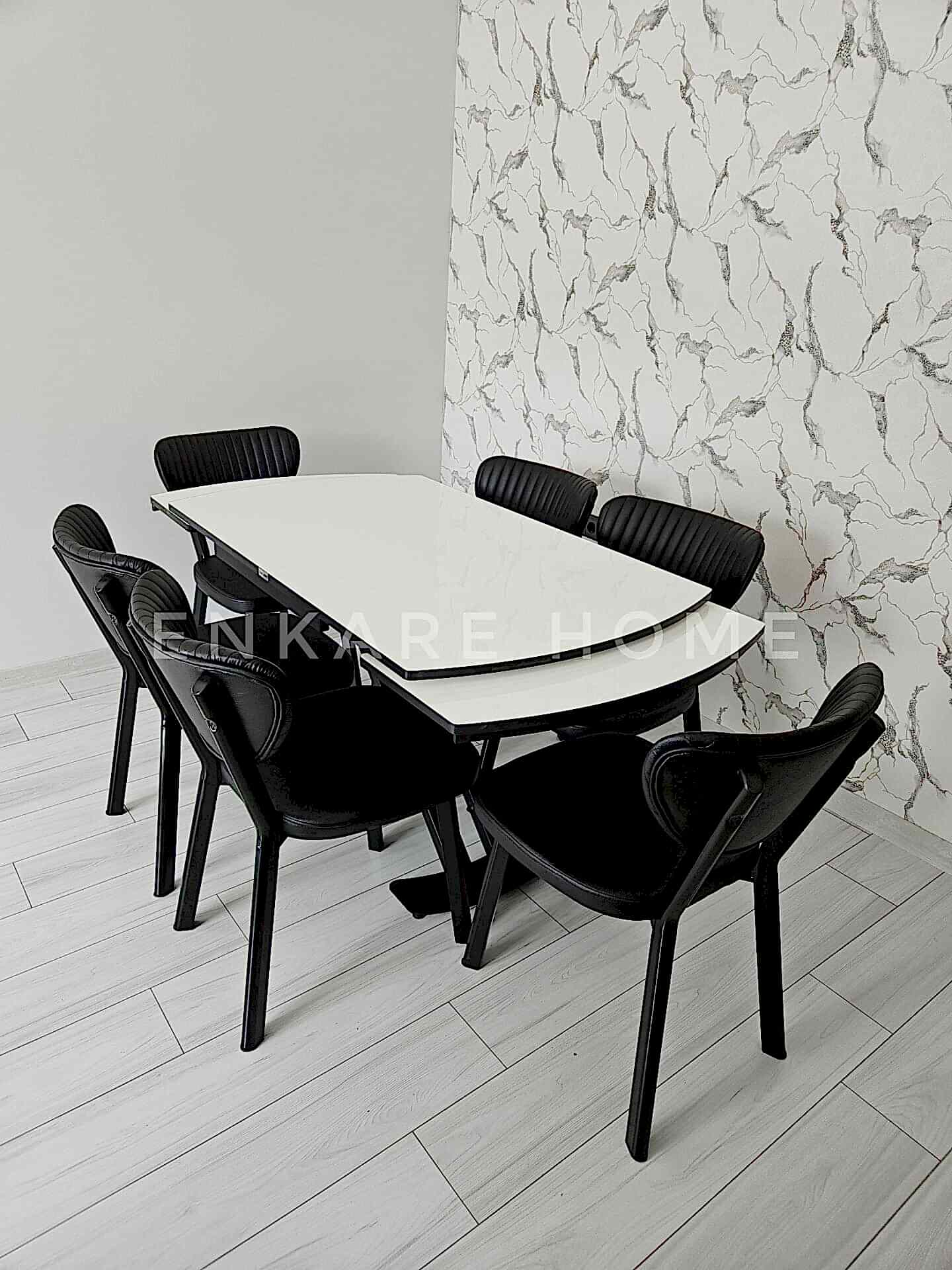 X Ayaklı Gloss Masa & Papatya Sandalye